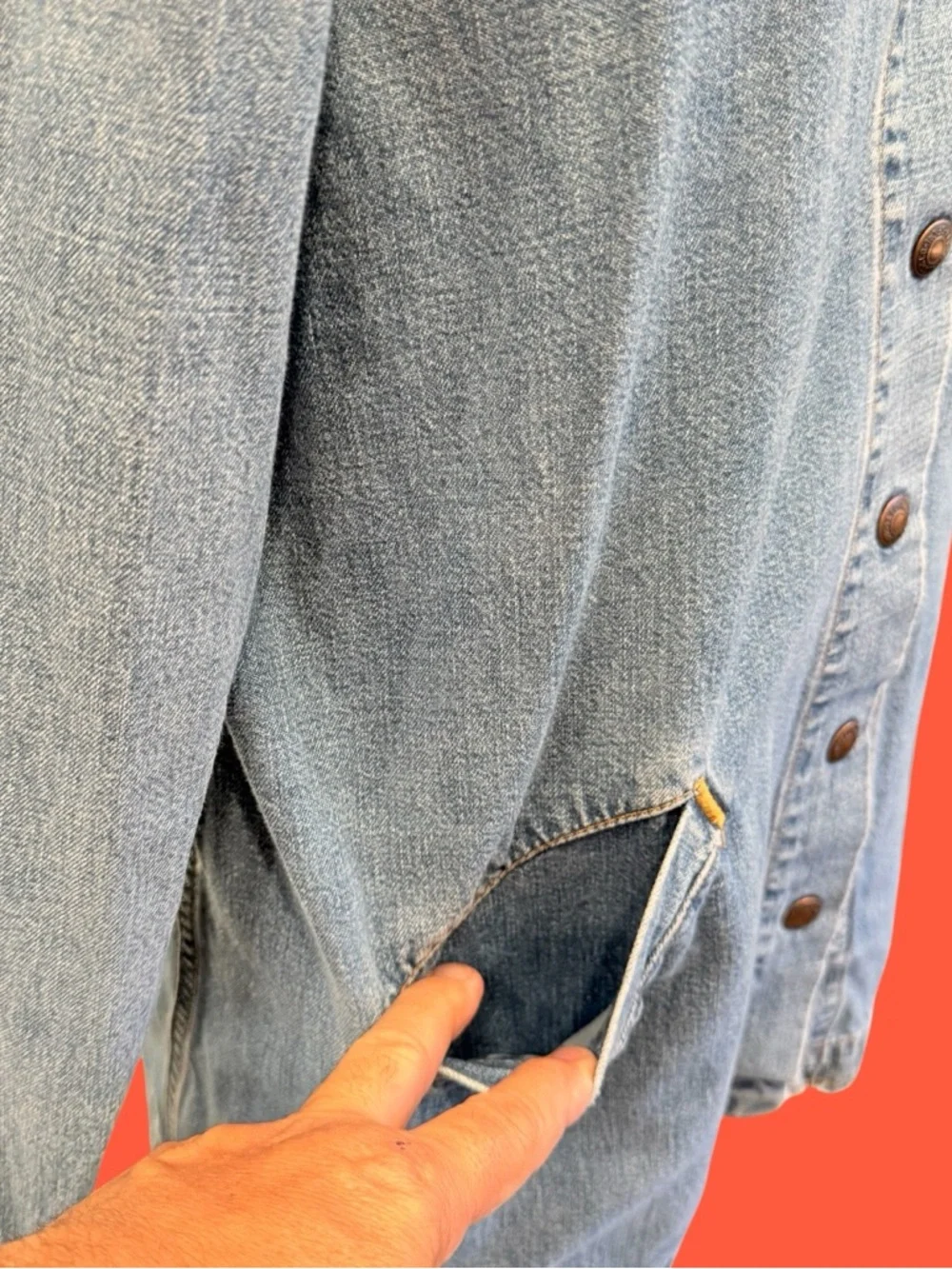 VTG Levis Red Tab Denim Chore Coat Jacket Womens M 90s Y2K Workwear Grandmacore - Picture 5 of 14